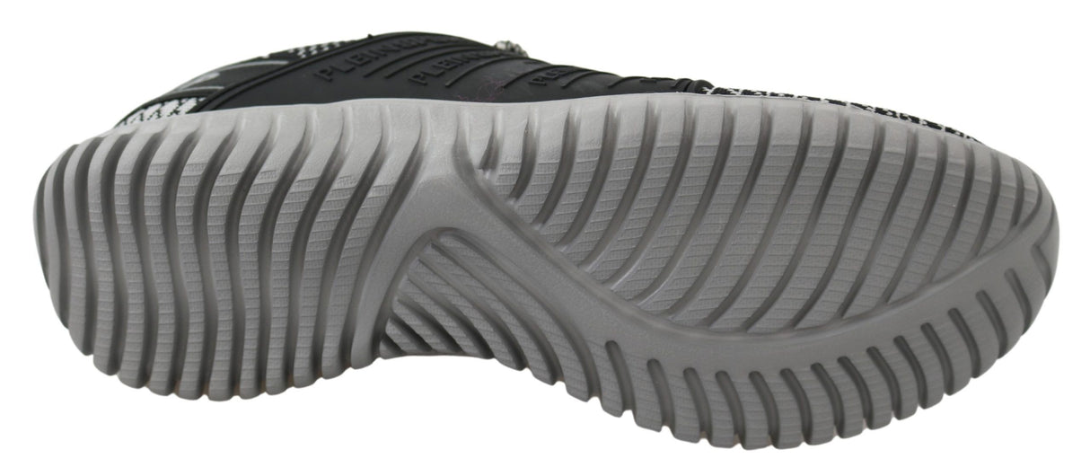 Plein Sport Black Polyester Runner Mason Sneakers Shoes