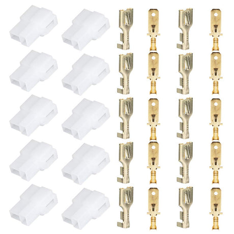 Radio Power Plug T-Type 2 Pin Way Electrical Automotive Wire Connector Male Female Socket Plug and Pin Header Crimp Wire Terminals Kit Fit for Kenwood for Yaesu Car FT-7800R