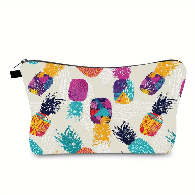 Pineapple Print Waterproof Makeup Organizer Bag