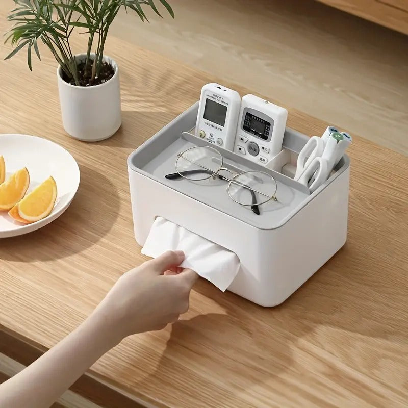 Gray Blue Multifunctional Tissue Organizer for Home