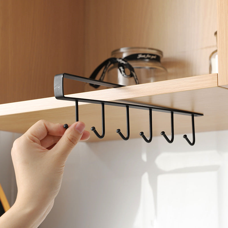 5 Hooks Bathroom Organizer Rack for Home and Kitchen