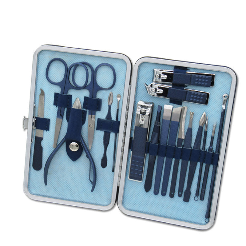 18-Piece Stainless Steel Nail Care Tool Set with Scissors