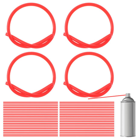 YUXIANLB 50Pcs Spray Can Straws Red Plastic Extension Straws for Cans Replacement Spray Can Extension Straw for Automotive Lubricant