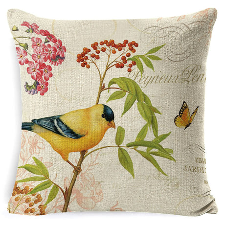 Vintage Country Animal Bird Pillow Cases for Home Decor
