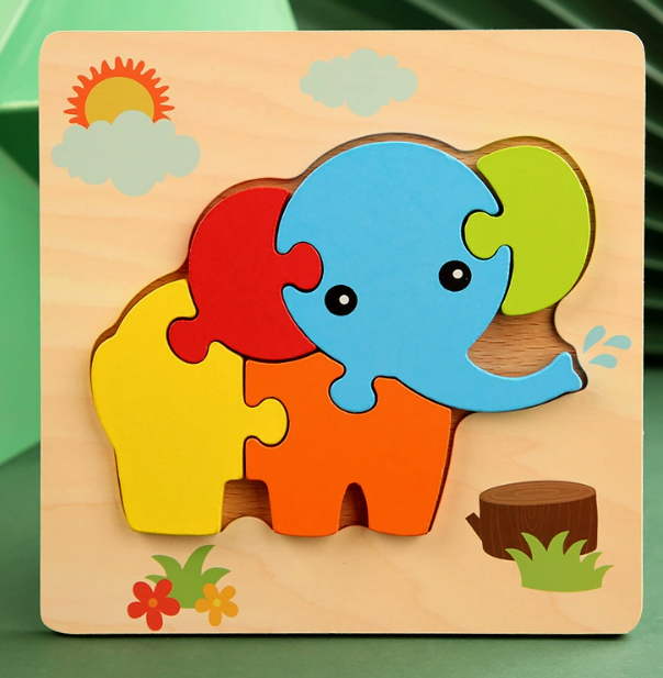 Montessori Wooden Educational Puzzle Board (One Set)