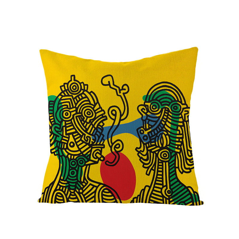 Kaisar Linen Cartoon Heart Pillowcase for Home Decor