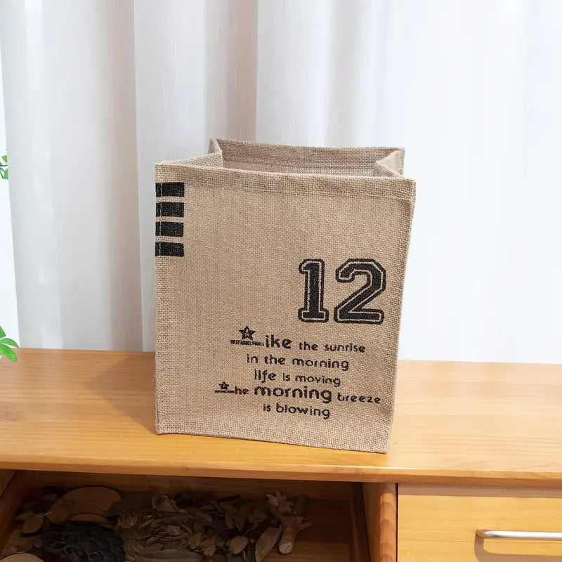 Natural Jute Foldable Desktop Organizer (1pc)