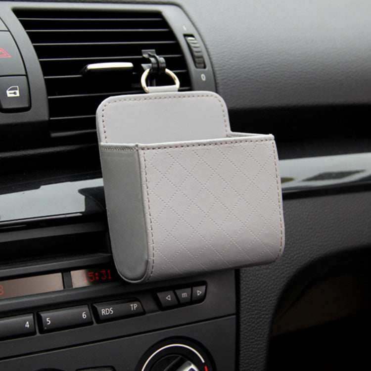 Car Vent Storage Bag - Leather Multi-Functional Organizer