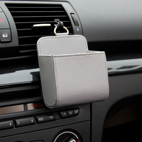Car Vent Storage Bag - Leather Multi-Functional Organizer