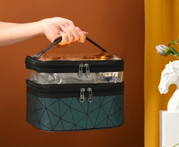 Transparent Travel Makeup Organizer with Large Capacity