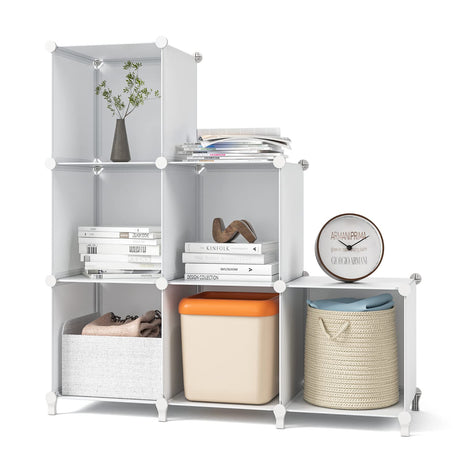 GIMTRR Closet Organizers and Storage 6-Cube Closet Organizer Cubes Storage Organizers Closet Storage Cabinet Shelf Bookcase Bookshelf for Bedroom Office White