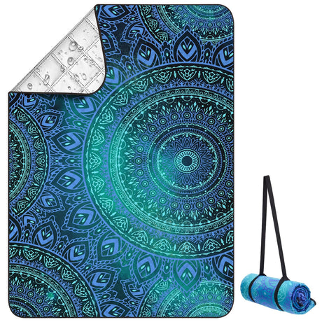 ICOSY Large Picnic Outdoor Blankets 78" x 59" Beach Camping Blanket Waterproof Sandproof Picnic Camping Mat Camping Gear Essentials