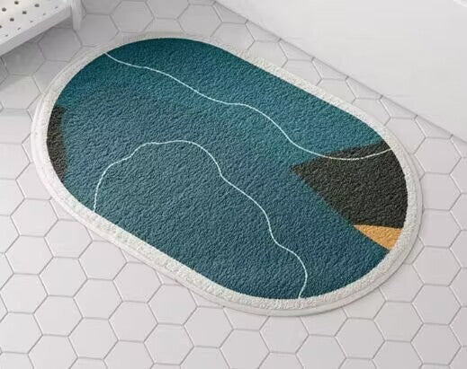 Simple Faux Cashmere Absorbent Bathroom Mat