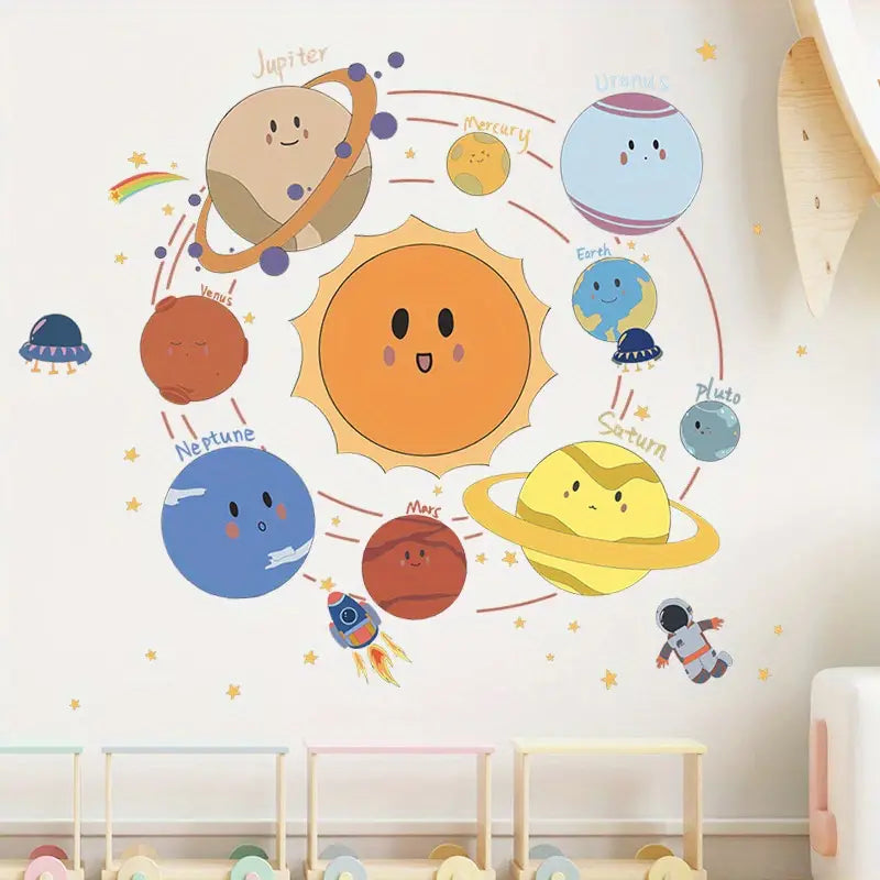Cartoon Universe Planet Wall Stickers for Home Decor