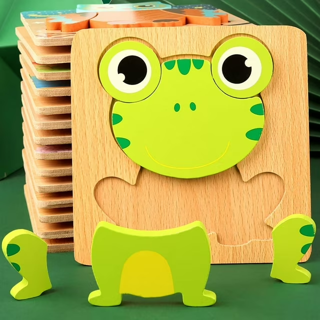 Montessori Wooden Educational Puzzle Board (One Set)