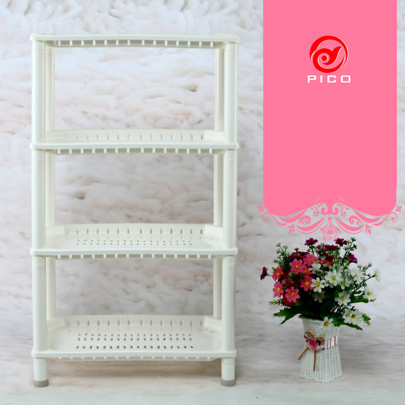 White Hollow Dish Rack and Storage Shelves for Kitchen