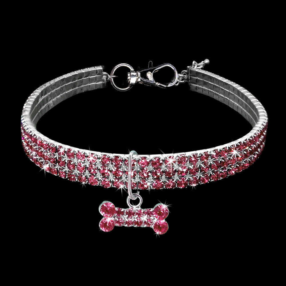 Dog Necklace and Pet Accessories with Diamond Collar