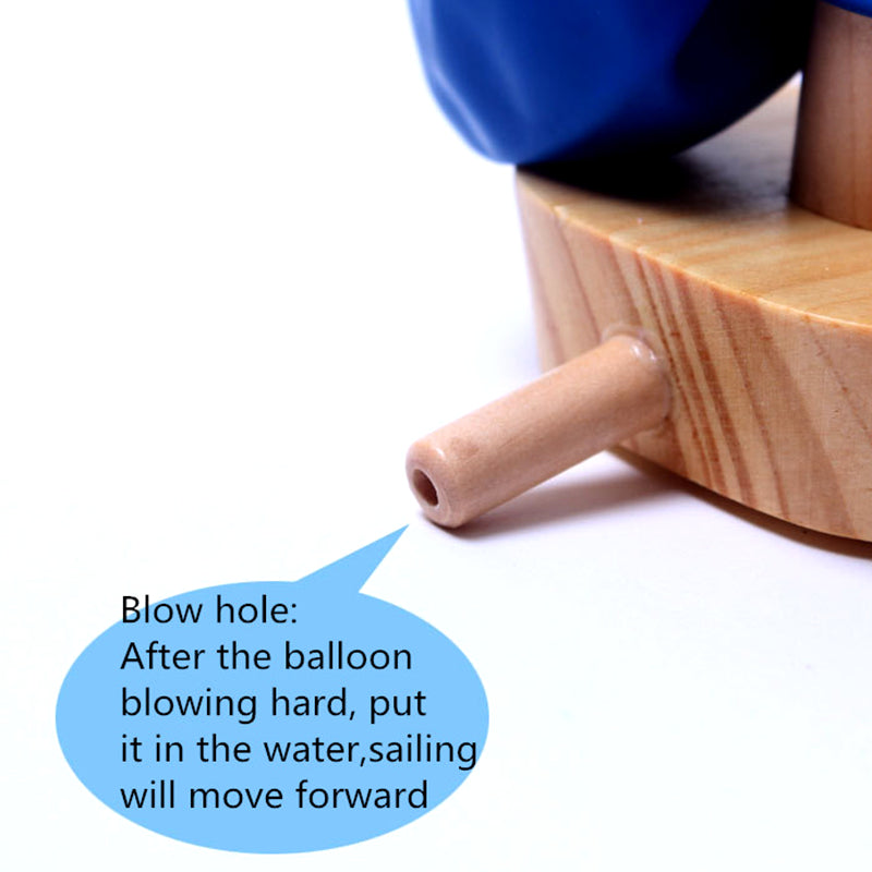Wooden Balloon Boat Toy for Kids