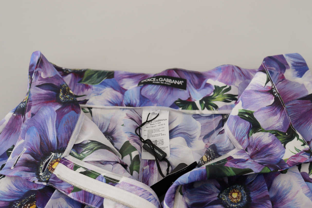 Dolce & Gabbana Purple Anemone High Waist Hot Pants Shorts