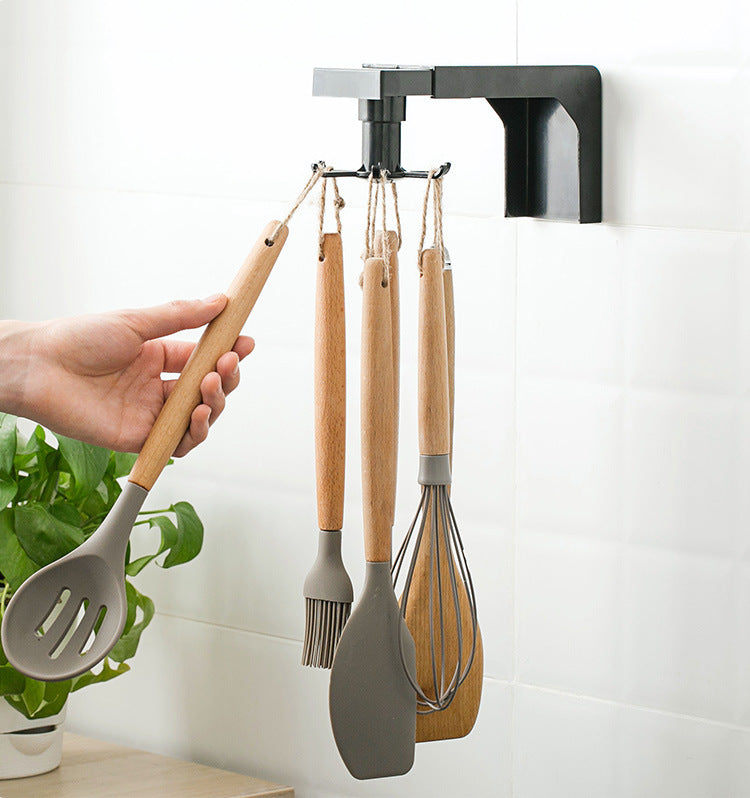 Retractable Rotating Hook Kitchen Wall Organizer Rack