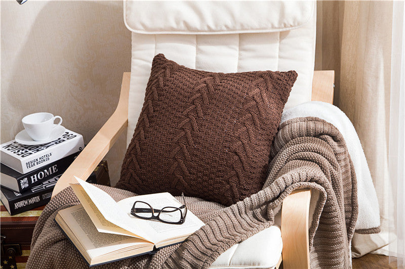 Chunky Knit Pillow Cover for Home Decor (No Insert)