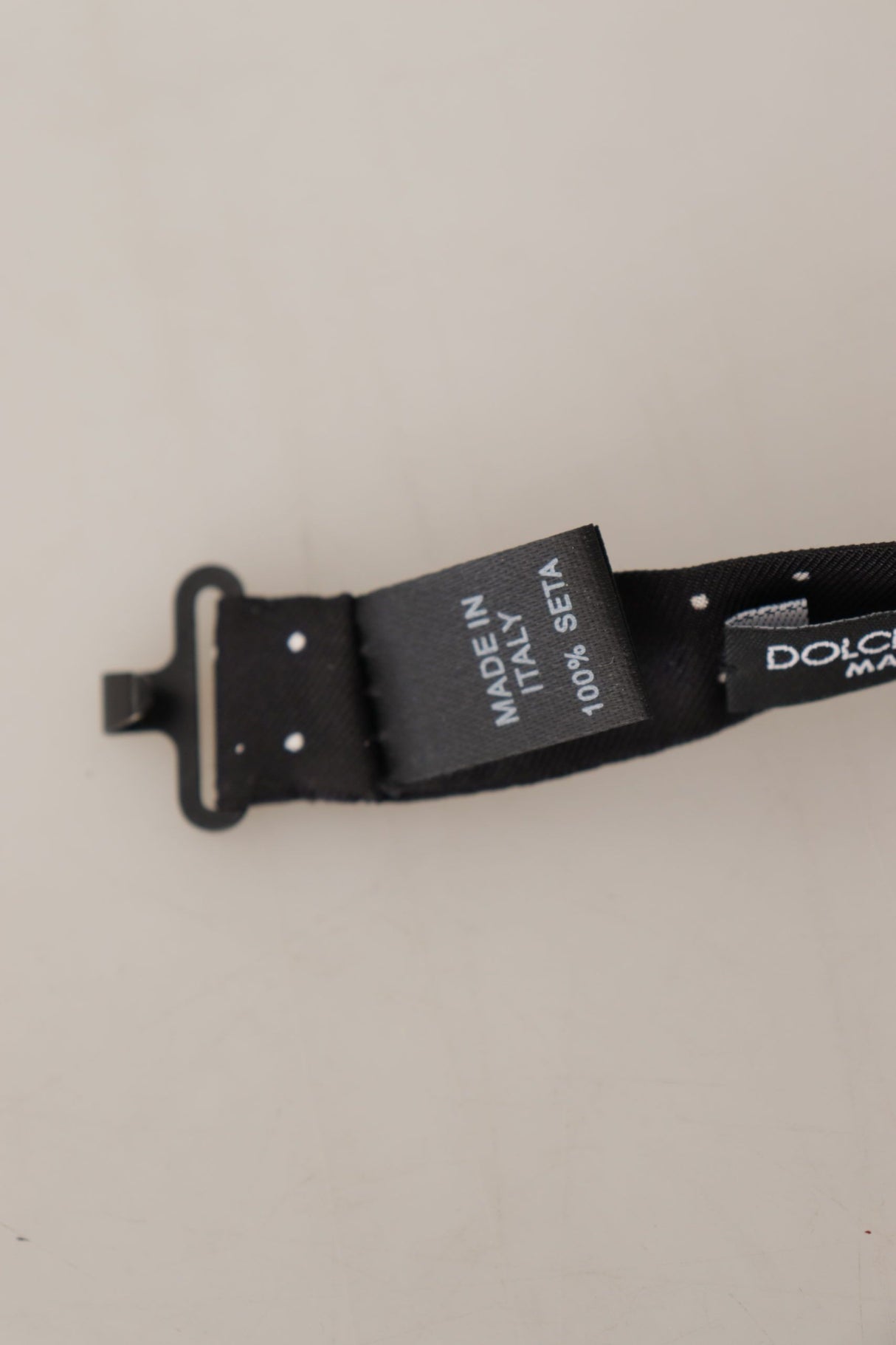 Dolce & Gabbana Black White Polka Dot 100% Silk Neck Papillon Tie