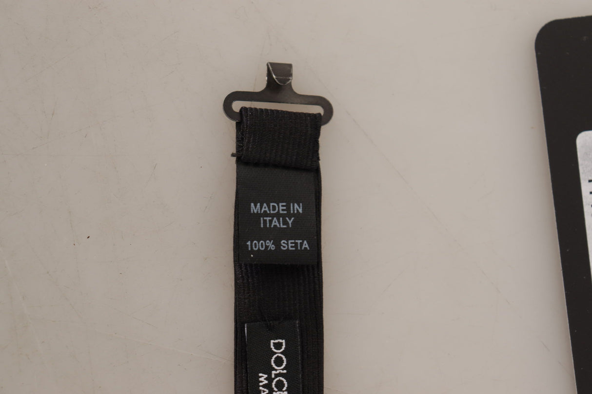 Dolce & Gabbana Black 100% Silk Adjustable Neck Papillon Tie