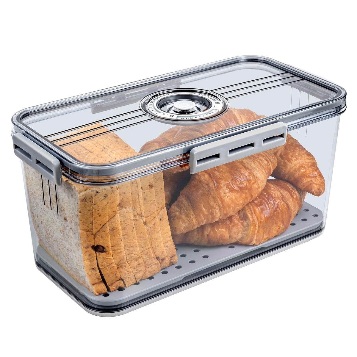 Itizukaw Bread Boxes For Kitchen CounterAirtight Time Recording Kitchen Storage Containers With Lid Bread Container For Homemade Bread Muffins Bun Rolls Bagel Loaf And Cookies