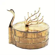 Swan-Shaped 3-Tier Jewelry Storage Organizer Box