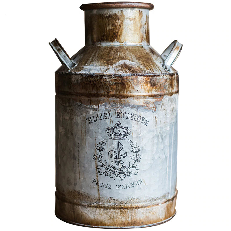 Rusty Metal Bucket Planter - Artistic Garden Decor
