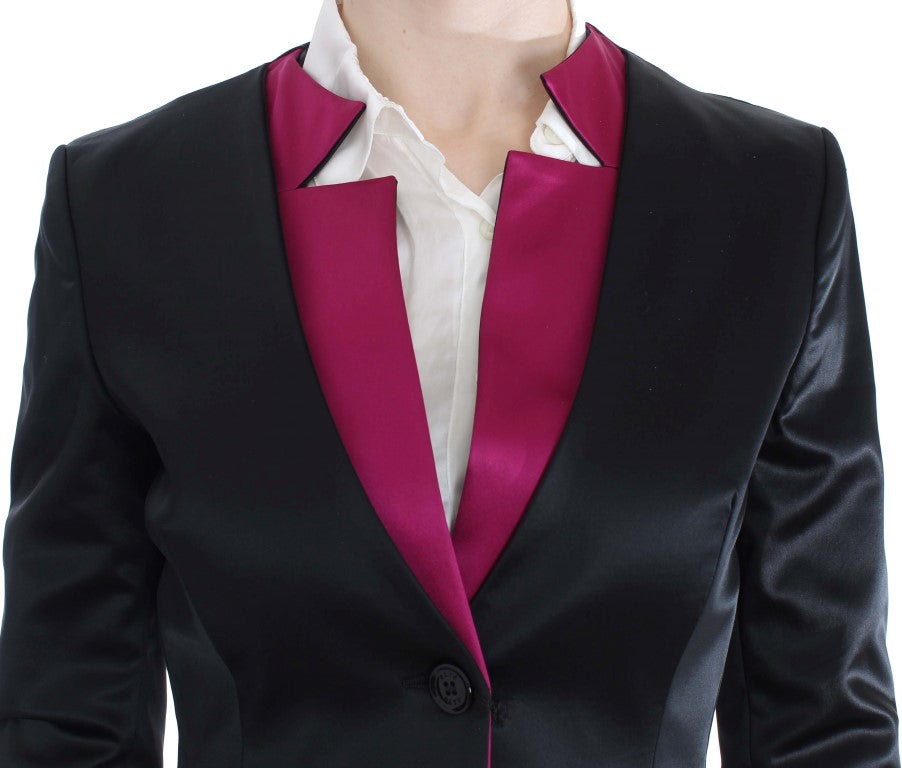 Exte Black Pink Stretch Blazer Jacket