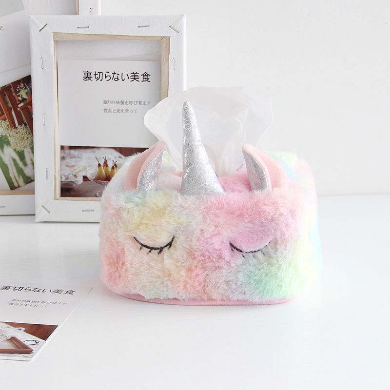 Unicorn Tissue Box Cover - Pink Plush Home Decor