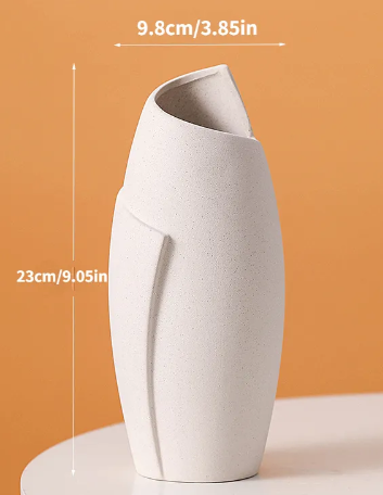 Catania Vase - Minimalist White Ceramic Decor (Single)