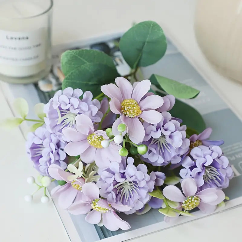 Artificial Small Hydrangea Daisy Bunch for Home Decor