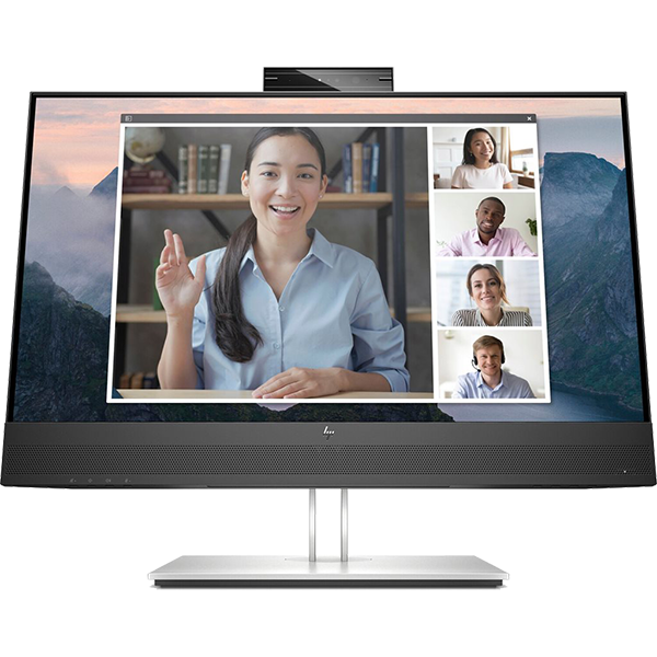 HP MONITOR 23.8'', E24mv G4 CONFERENCING BUSINESS, E, IPS, FHD 1920 X 1080, 16:9, 5MS, 250 NITS, SPEAKERS, CAMERA 5MP, HEIGHT ADJUSTABLE, PIVOT, SWIVEL, TILT, VGA, HDMI, DISPLAY PORT, 3YW, BLACK/SILVER