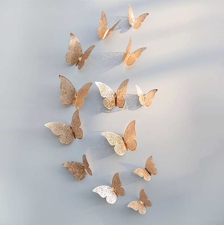 3D Hollow Butterfly Wall Stickers for Home Decor