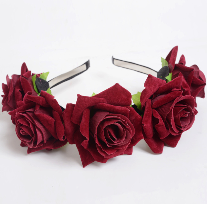 Rose Flower Wreath Headband Photography Accessory