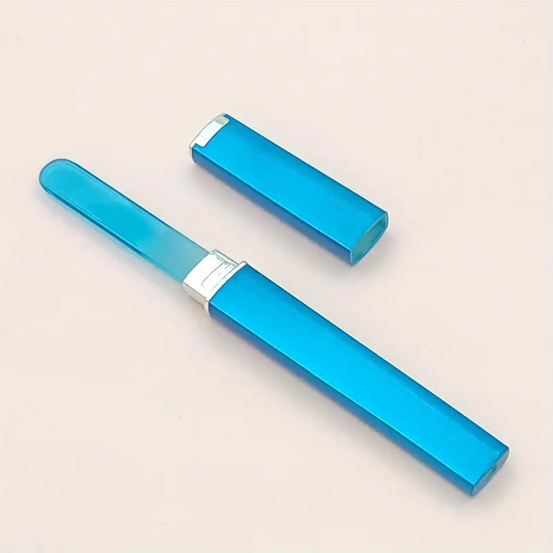 Crystal Glass Nail File with Case - Double-Sided Tool