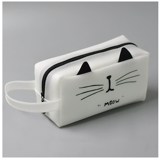 Cat Pencil Case, Silicone Stationery Organizer