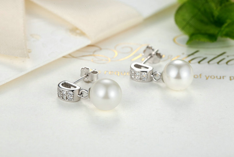 Shell Pearl Earrings, Elegant Jewelry Accessory