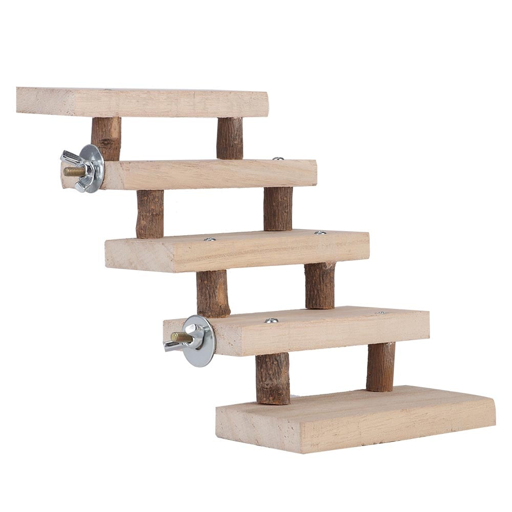 Hamster Jumping Board, Wooden Pet Ladder Toy for Parrots