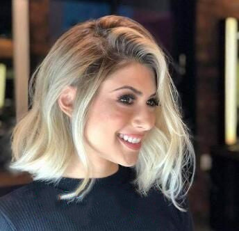 Fashionable Women's High-Temperature Fiber Wig with Bangs