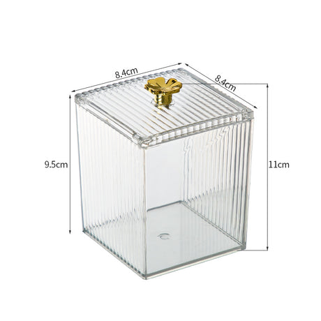 Acrylic Makeup Organizer Box for Cotton Swabs and Pads