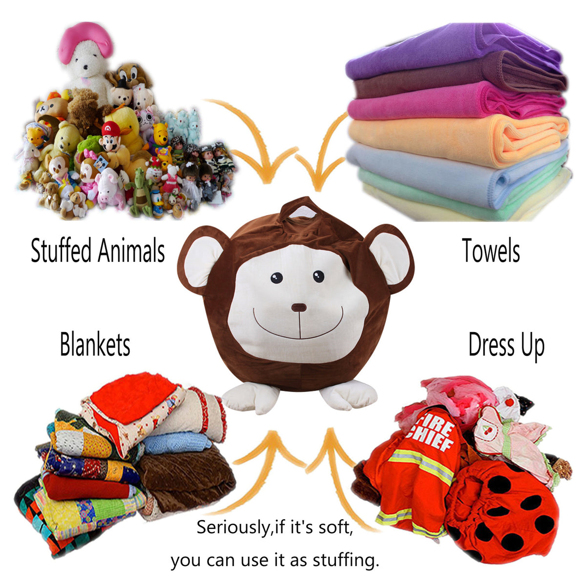 Cartoon Animal Toy Storage Bag
