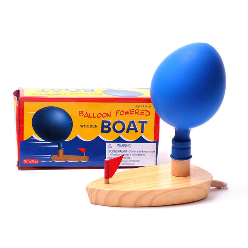 Wooden Balloon Boat Toy for Kids