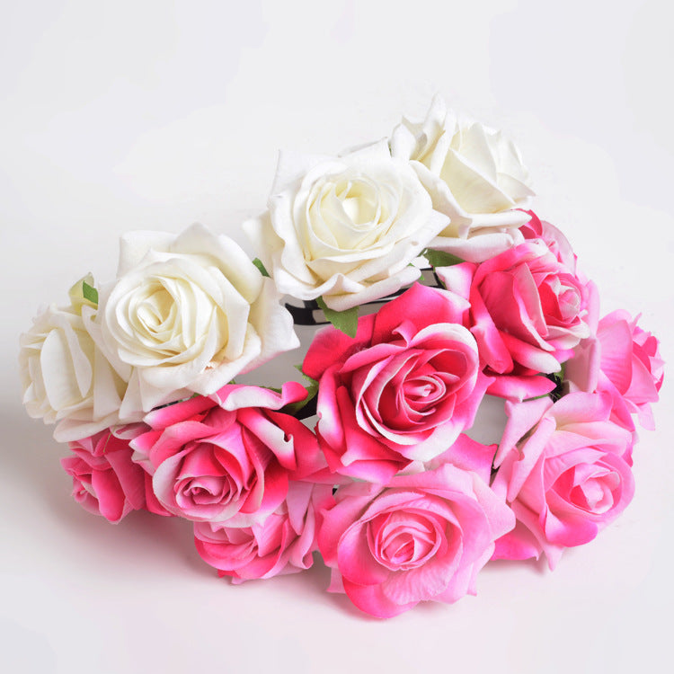 Rose Flower Wreath Headband Photography Accessory