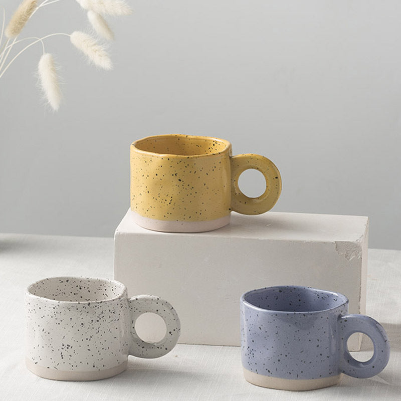 Korean Style Ink Splash Ceramic Mug for Coffee and Tea
