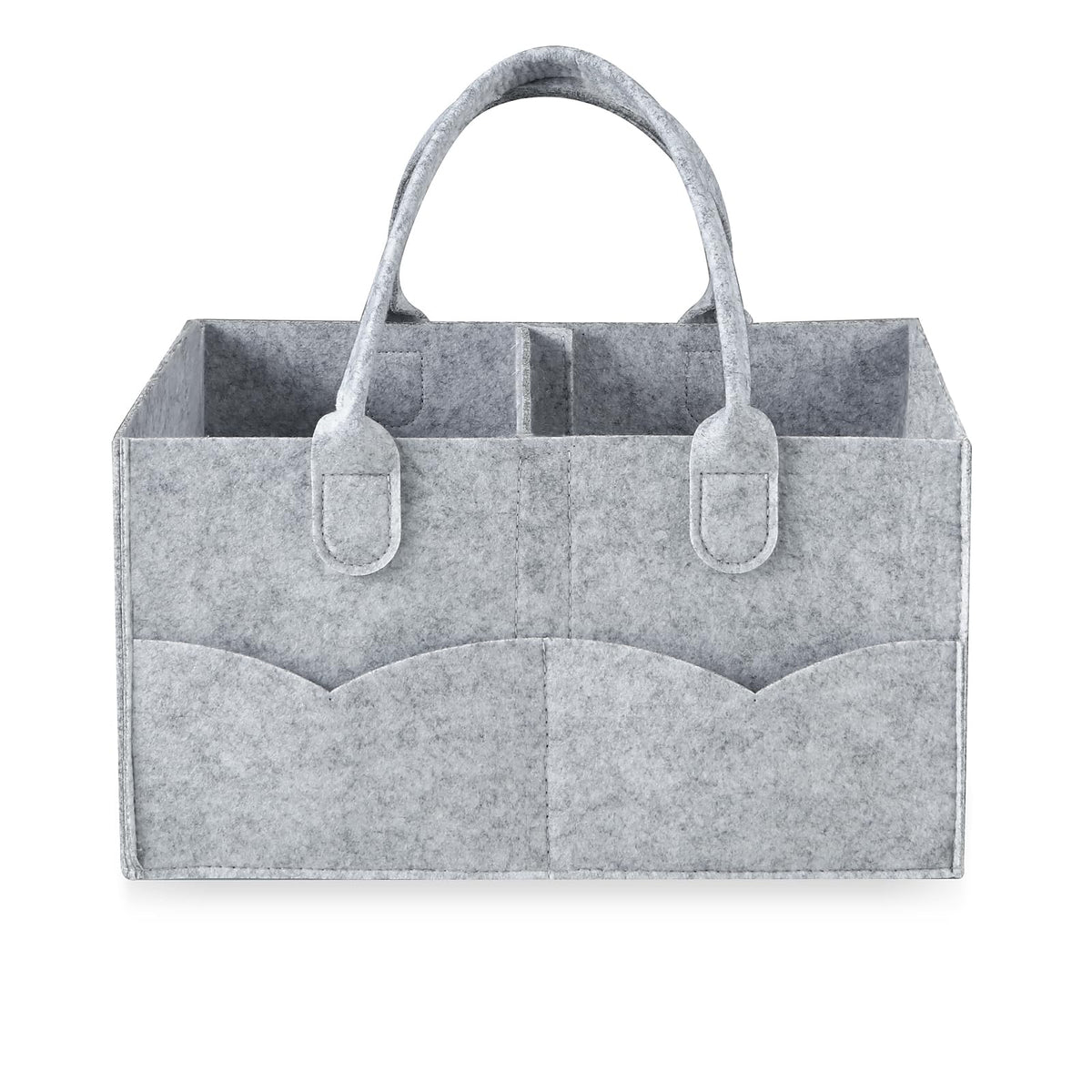 PandaEar Baby Diaper Caddy Organizer Portable Diaper Holder Organizer Nursery Storage Basket for Wipes & baby stuff Collapsible Baby Organizer with Divided Design (Grey)