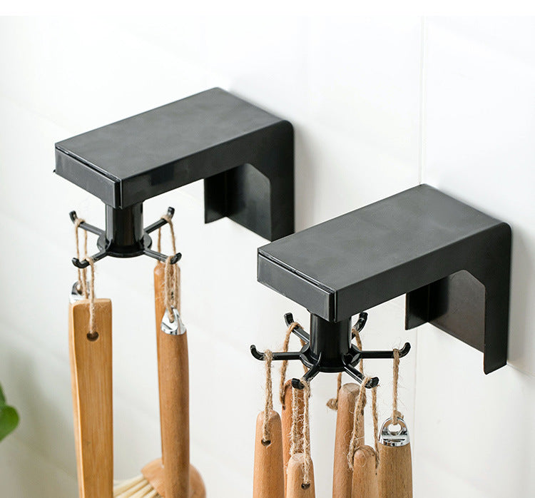 Retractable Rotating Hook Kitchen Wall Organizer Rack