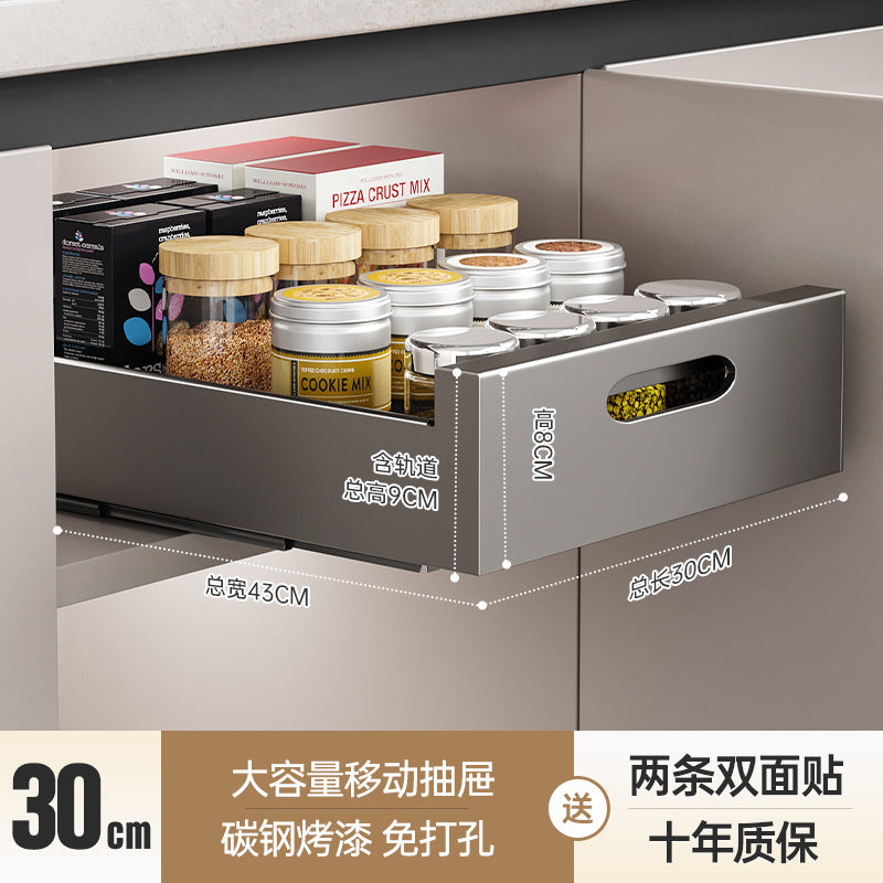 Pull-Out Storage Rack for Kitchen Drawer Organizer